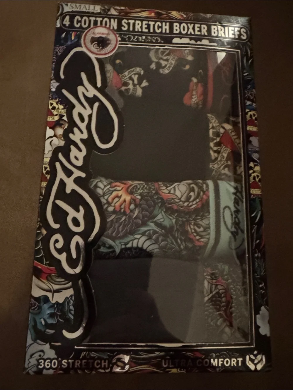 Ed Hardy Boxer Briefs Mens Small 4 Pack
